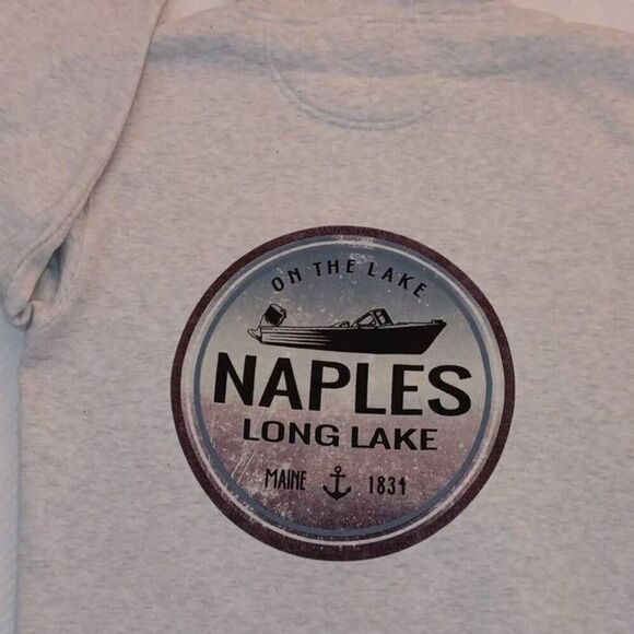 Blue 84 Naples Long Lake Hoodie  Size Medium  PTP 22" Length 27" Color Grey  55% - Picture 1 of 6